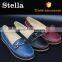 Soft Driving Daily Use Leather Flat Tpr Round Toe Moccasin Shoes