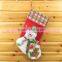 Cheaper and high quality Xmas decoration santa snowman christmas stocking wholesale