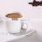T00217 big handle white porcelain tea cup with saucer