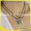 vial pendant blue stone leather choker necklace for women