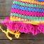 Hand knitted crochet baby colorful one piece dress