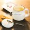 Stocked custom coffee mug with lid , small MOQ custom coffee mug with spoon