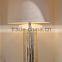high quality round base glass desk lamp with cylinder glass lamp stand and white cylinder fabric shade for home lighting CE SAA