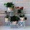 Garbagemall Wrought Iron Flower Basket Hanging Multilayer Landing Flower Shelf Living Room Balcony Plant Stands