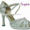 platform heel sparkle silver crystal stone ladies latin tango dance shoes