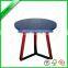 Morden wooden round top coffee table with metal legs