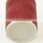16oz red S ripple wall paper coffee cups with lids China factory