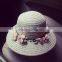 2016 new arrived handmade flower beach sun hats special design hot sale ladies color straw fedora hats