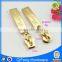 Q-2872 classical zipper custom engrave logo gold color