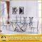 Modern dining table set tempered glass dining table