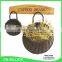 Dark color round wall hanging wicker baskets