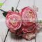 GNW FL-RS50-3-10CM Hot! pink rose flower with 3 heads high quality