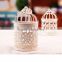 2016 Popular Metal Hollow Out Candle Holder White Metal Lantern Christmas Home Decoration Candlestick Hollow Candle Holders