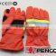 fire retardant safety hand protected safe product fireman firefighter security red cowhide on palm glove