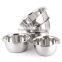 Stainless steel kitchenware salad bowl with plastic lid and silicon bottom