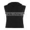 Cropped Top Hoodie Women Sleeveless Plain Dyed Black Cropped Hoodies Wholesale Custom Made