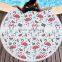 Factory direct sell flamingo round beach towel superfine fiber and tassel 150CM