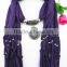 Solid green metal tassel chian necklace scarves 2016 new pendant collar scarves women costume scarves