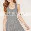 Plain Vest Dress With Racer Back Grey Blank Sleeveless Baseball Mini Dress Skater Dress With Your Own Label
