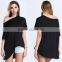 Foreign trade new tops 2017 ms hot style in Europe and America is irregular short sleeve T-shirt dress