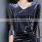 B41008A Hot sale fashion bodycon velvet dress women V neck dress