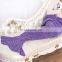 Purple adult size women mermaid tail blanketn knitted aircondition blanket