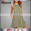 Simple Design Loose Fit Summer Vest Army Green Sexy Sundress For Woman