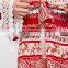 Fashion Red Print Women Cardigan Lace Long Kimono