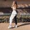 2020 Hip Hop Women's Fashion High Waist Contrast Trouser Color Stitching Beamed Casual Pants Girl Plus Size Streetwear