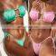 2019 new summer Styles Women Extreme Micro Bikini Fashion Show Girl Sexy Bikini 2pcs set 6colors