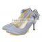 hot sale elegant designer lady silver gray bridal wedding office party dress shoes