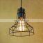 5 Different Shapes Loft Vintage Black Industrial Iron Cage Pendant Light for Restaurant