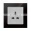 Universal 3 pin Wall Socket Gold/Red/Blcak Tempered Glass Panel 86*86mm Socketes and Switches Electrical 16A
