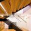 American Oak treads stairs with glass balustrade