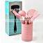 Silicone Kitchenware 8 pcs A Set Wooden Handle Silicone Shovel Spoon Storage Bucket