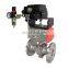 Spring Returned Flange Pneumatic Ball Valve Stainless Steel Material with 4-20mA Modulating Positioner