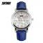 SKMEI 9095 Womens Flower Crystal Quartz Watch Casual Lady Simple Camellia Wristwatch