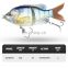 JOHNCOO 14cm 57g Artificial Bass Fish Lure Topwater Swimbait 2 Segmented Multi Jointed Hard Fishing Lures