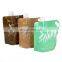 custom Food Grade stand up milk tea small snack liquid clear drink juice drink handle packaging stand up pouch with spout 500ml