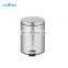 3L Pressing  Wave Pedal Trash Can Stainless steel Waste Bin for Bathroom Restroom Toilet with Plastic inner Bucket