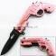 Stainless steel Gun Shaped  Folding  pocket survival knife