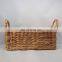 Hand Weave Rectangular Wicker Basket, Water Hyacinth Storage Basket