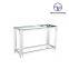Transparent Glass Metal leg Stainless steel Gold Console Table