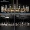 Modern copper industrial style chandelier lighting fixture clear glass shade for living dining room kitchen island foyer lobby