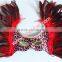 New Products 2016 Big Beautiful Design Red Cock Feather Mask And Venetian Mask For Birthday Party Mask Decoration
