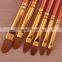 Free Sample 6pcs Set Wood Handle Filbert Shape Nylon Hair Artist Brush In Stock