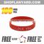 Custom embossed/imprinted/printed logo Silicone Wristband / silicone bracelet / rubber bracelet                        
                                                Quality Choice