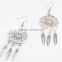 >>>New arrival charming wholesale metal alloy/ feather earrings/