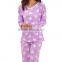 Long sleeve autumn thin nightdress lady lovely milk silk female autumn sleepwear casual comfortable women pajamas set wholesale