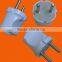 European style 2 pin round pin power plug with earth (P8055)